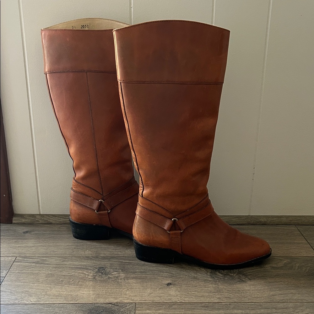 Brown Leather Knee-High Boots (Brioso brand)